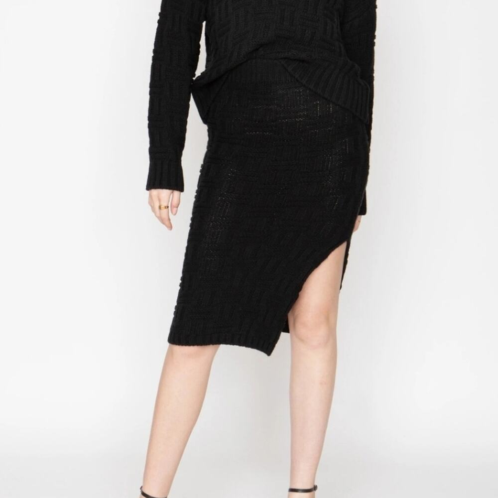 Callahan Revolve "Tony" Chunky Basketweave Knit Midi Skirt Slit NWT Large